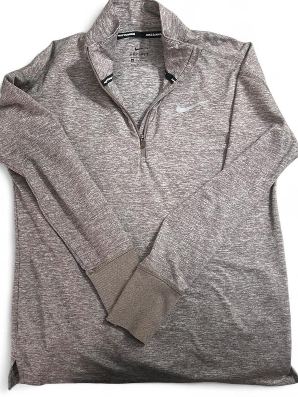 Nike Heather Taupe Quarter-Zip Dri-FIT Pullover